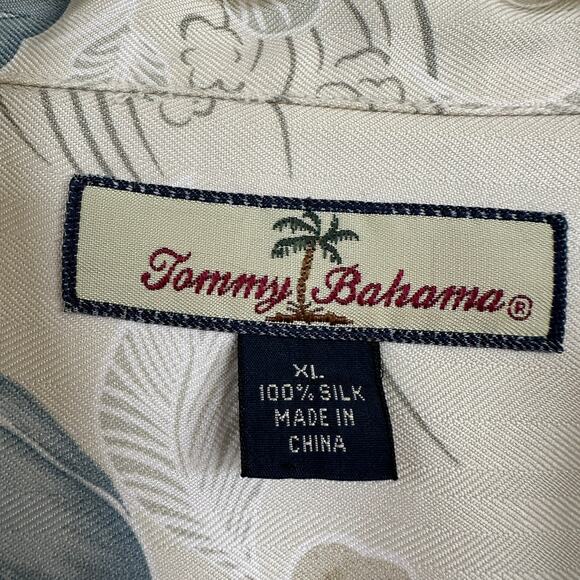 Tommy Bahama Washable Silk Hawaiian Shirt Tropical Floral Button Front Men's XL - Picture 7 of 8